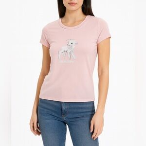 Cult Favorite “Be Happy” Lamb Graphic Tee | Baby Pink | NWT | Medium